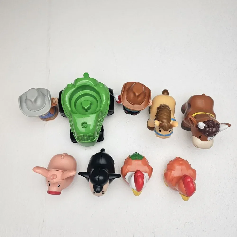 Fisher-Price Little People Farm Animal Lot Farmer Animals & Green Tractor